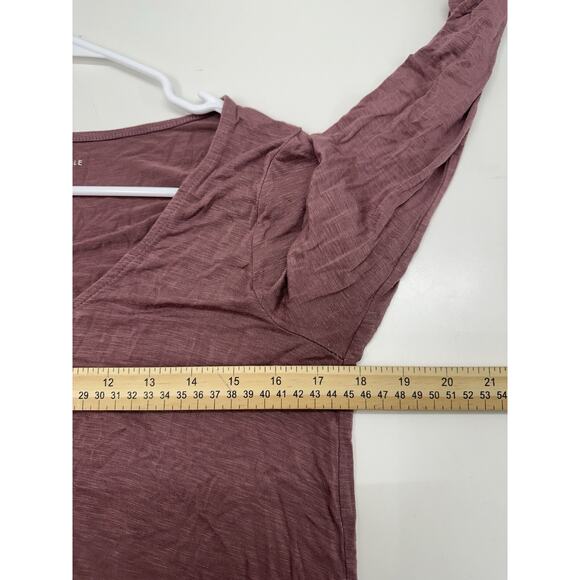 American Eagle Womens Shirt Small Pink Long Sleeve Button Up Soft & Sexy Slub - Picture 8 of 11